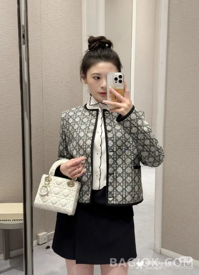 디올 디올 다이아몬드 패턴 트위드 자켓 상세 이미지