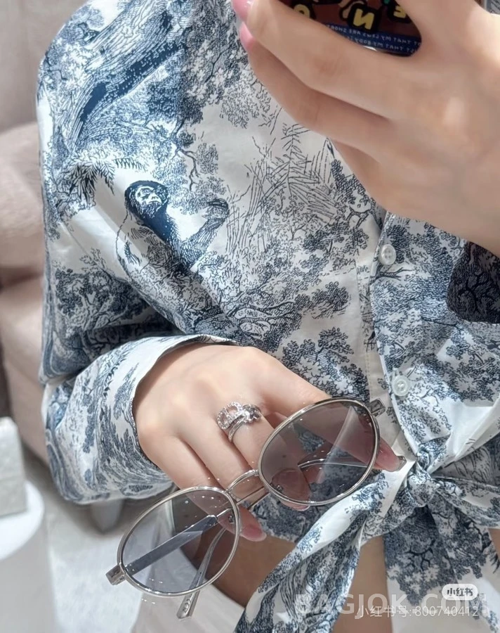 디올 디올 동물 화훼 타이 셔츠 상세 이미지