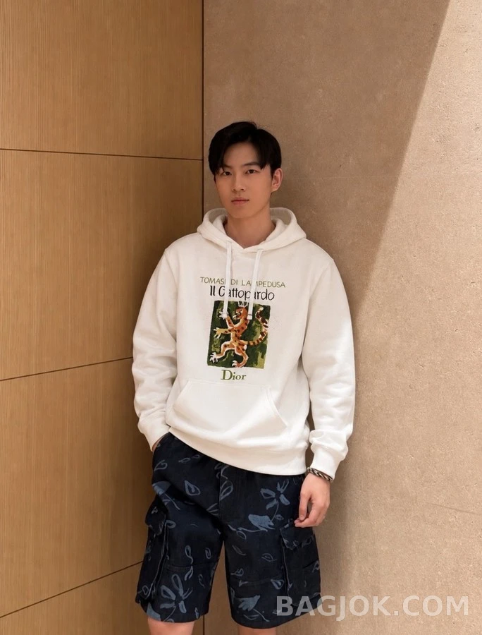 디올 디올 레오파드 자수 후드티 상세 이미지