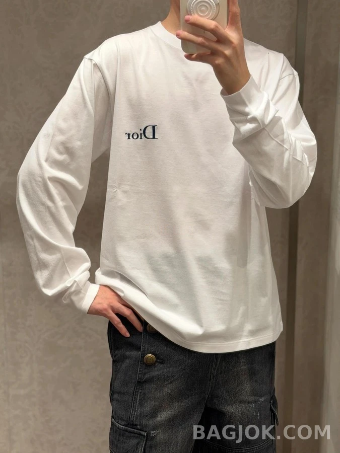 디올 디올 레터링 긴팔 티셔츠 상세 이미지