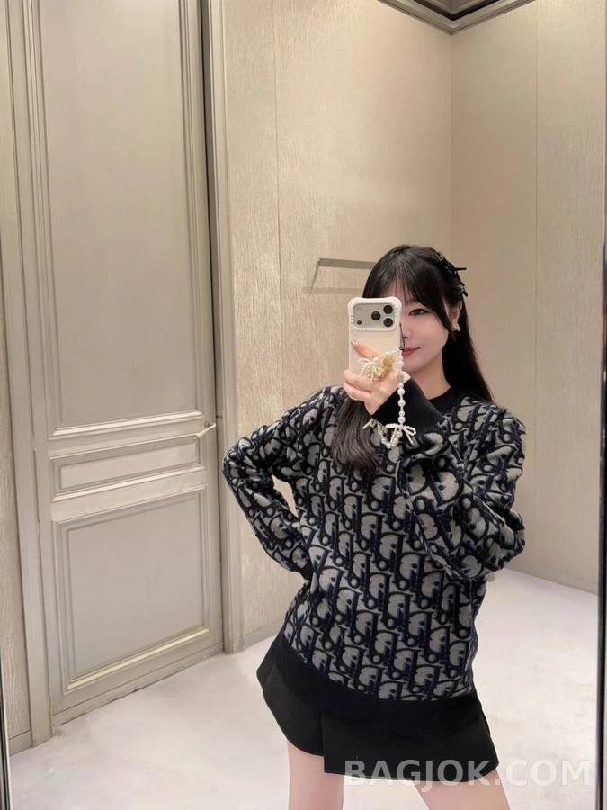 디올 디올 모노그램 자카드 니트 상세 이미지