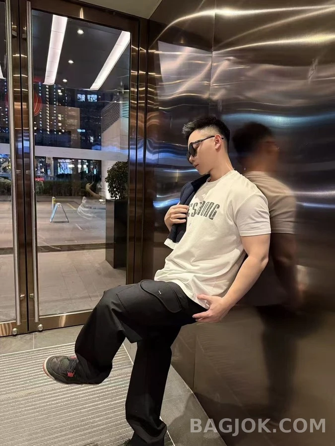 디올 디올 블랙 트윌 로고 새들 포켓 카고 팬츠 상세 이미지