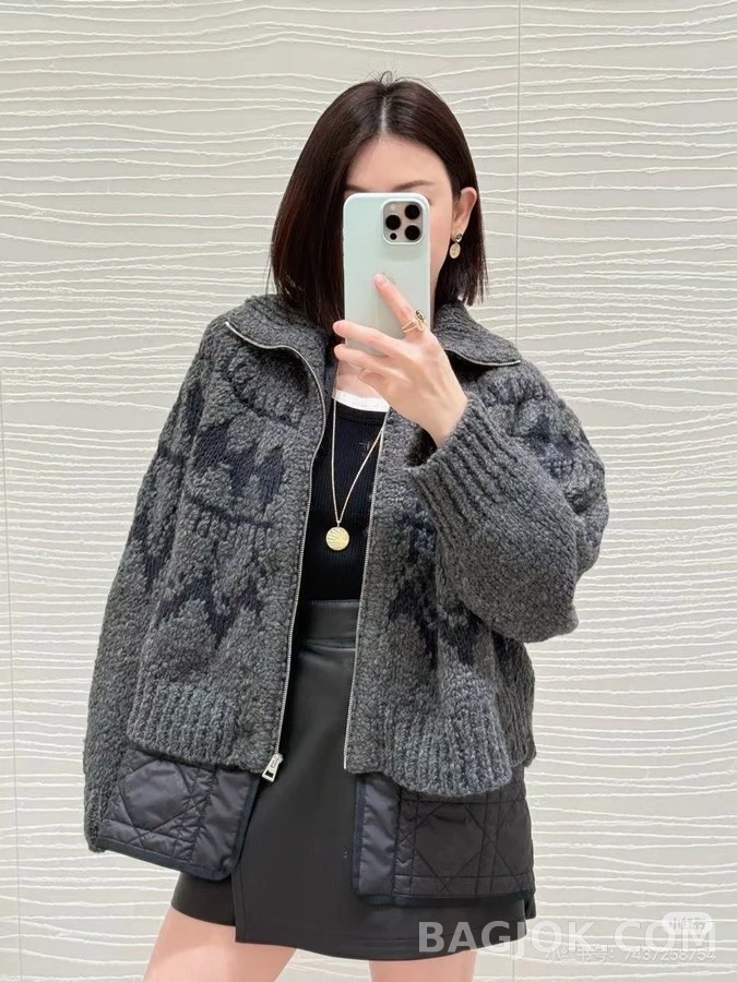 디올 디올 자카드 니트 패딩 투피스 상세 이미지