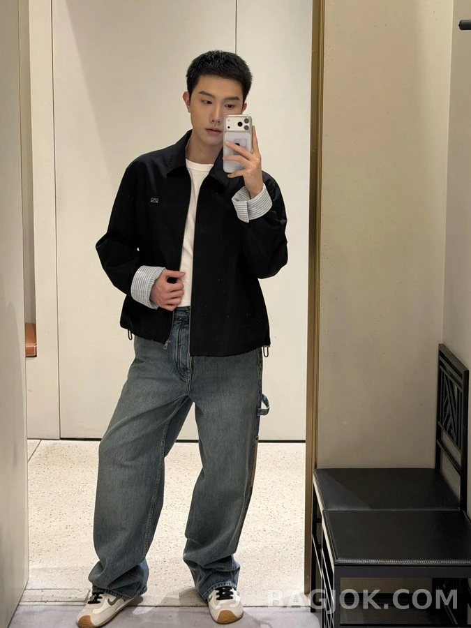 로에베 로에베 로고 자수 테크 코튼 자켓 상세 이미지