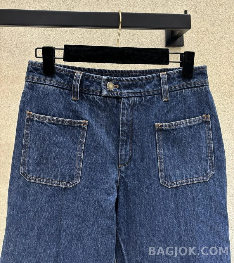 루이비통 루이비통 V 패치워크 로고 데님 팬츠 상세 이미지