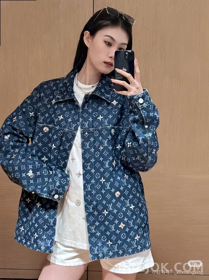 루이비통 루이비통 모노그램 데이지 자수 데님 자켓 상세 이미지