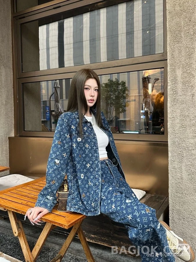 루이비통 루이비통 모노그램 데이지 자수 데님 자켓 상세 이미지