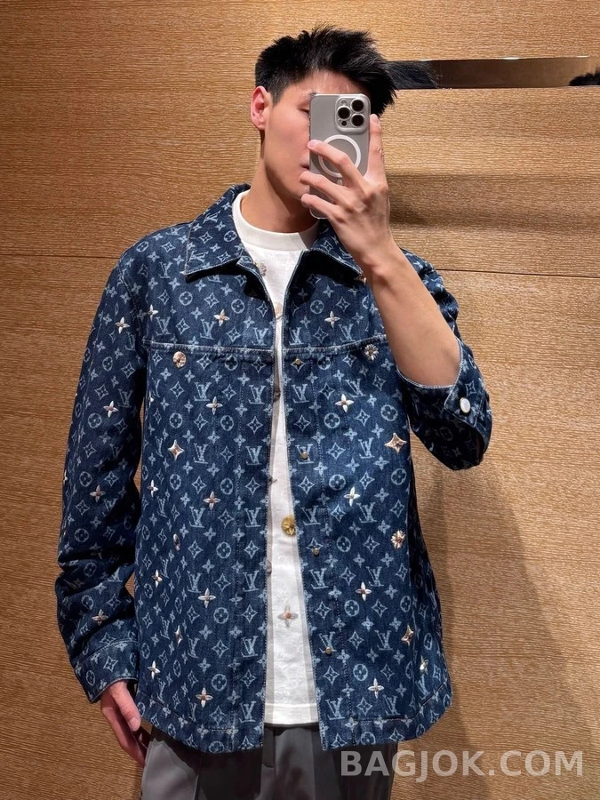 루이비통 루이비통 모노그램 데이지 자수 데님 자켓 상세 이미지