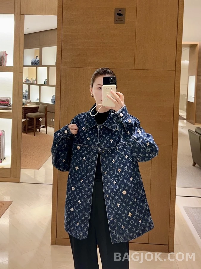 루이비통 루이비통 모노그램 데이지 자수 데님 자켓 상세 이미지