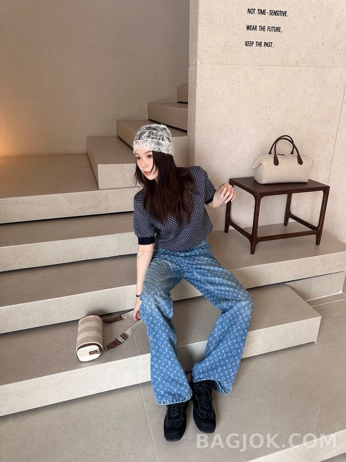 루이비통 루이비통 모노그램 와이드 데님 팬츠 상세 이미지