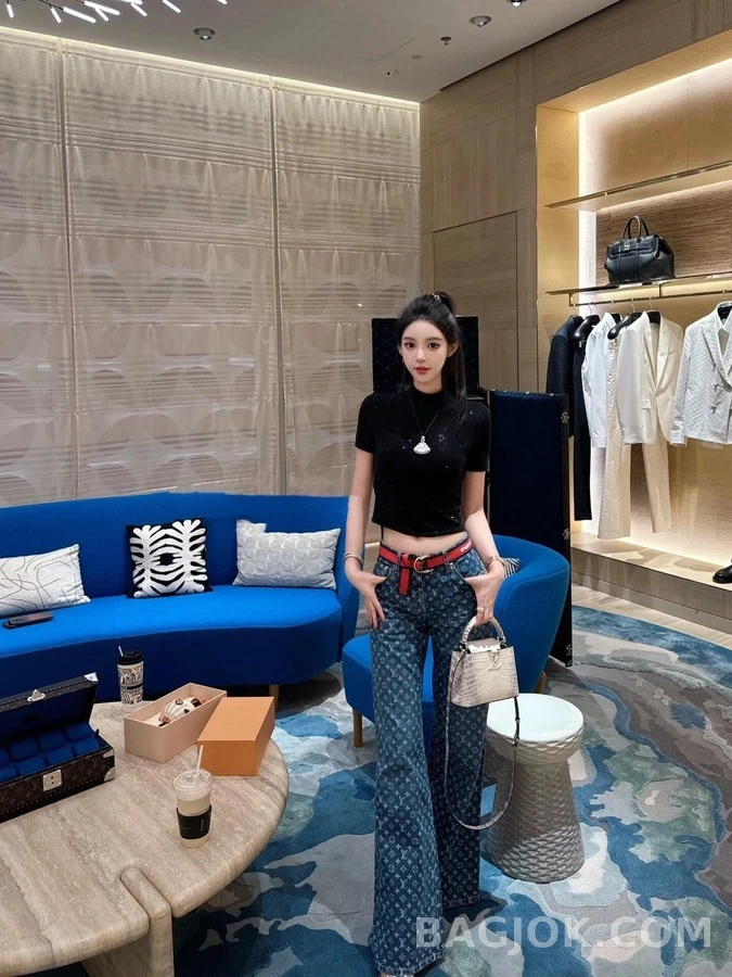 루이비통 루이비통 모노그램 와이드 데님 팬츠 상세 이미지
