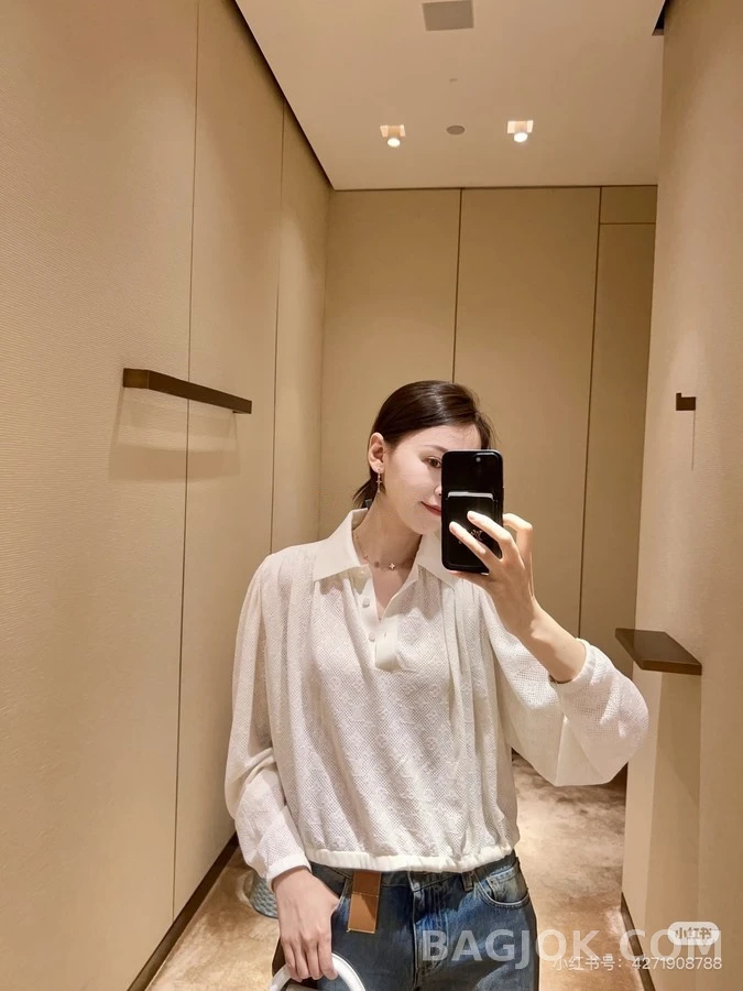 루이비통 루이비통 모노그램 펀칭 니트 폴로 셔츠 상세 이미지