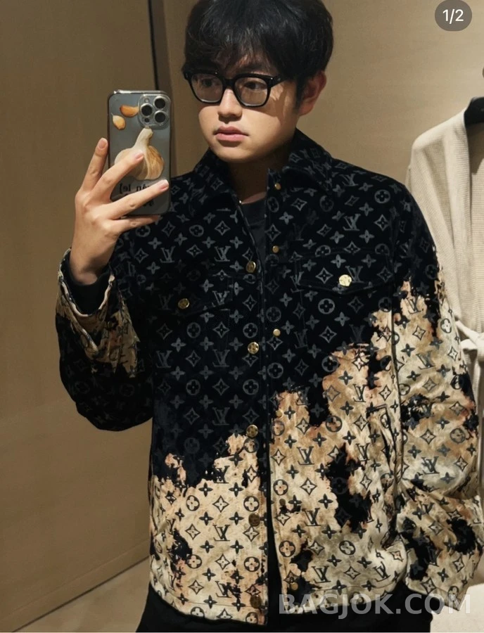 루이비통 루이비통 번파이어 모노그램 플록 데님 자켓 상세 이미지