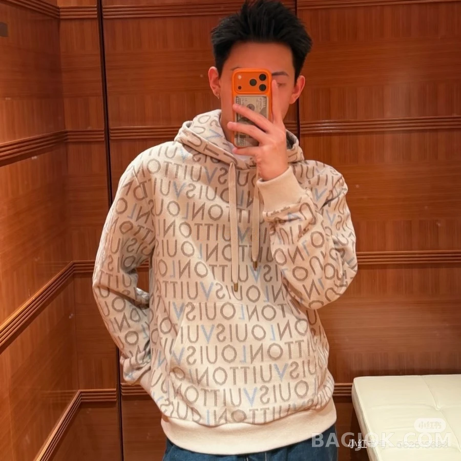 루이비통 루이비통 베이지 자카드 레터링 후드 스웨트셔츠 상세 이미지