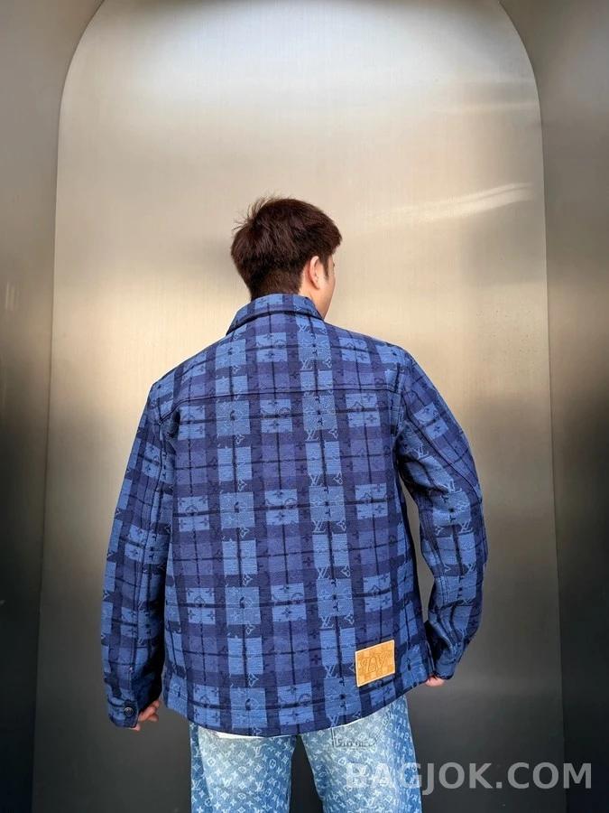 루이비통 루이비통 블루 모노그램 격자 자카드 데님 자켓 상세 이미지