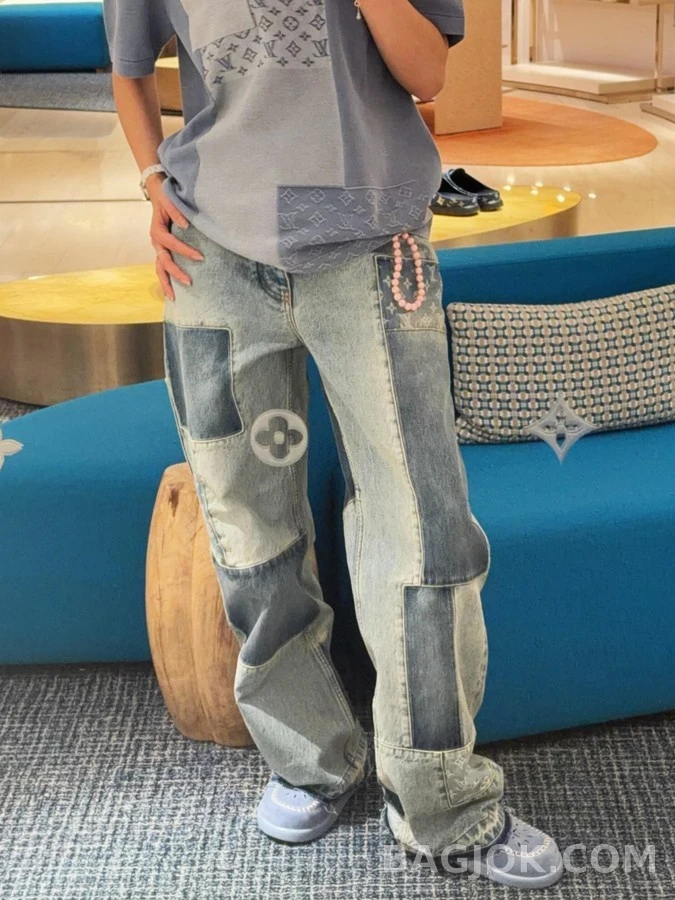 루이비통 루이비통 패치워크 모노그램 데님 팬츠 상세 이미지
