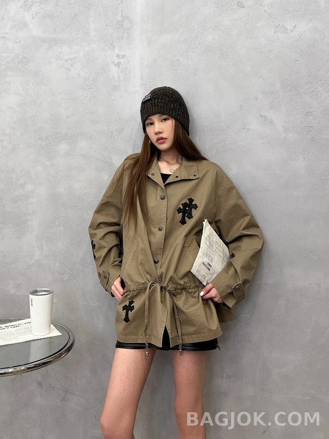 메종 마르지엘라 메종마르지엘라 캐주얼 십자 자수 카키 바람막이 자켓 상세 이미지