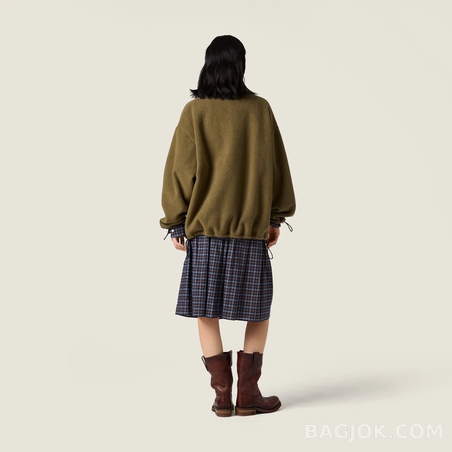 미우미우 미우미우 자수 로고 플리스 자켓 상세 이미지