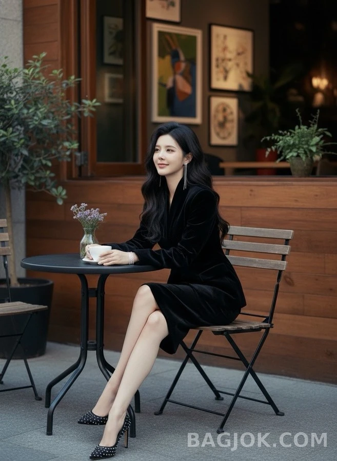  발망 벨벳 싱글 버튼 블레이저 상세 이미지