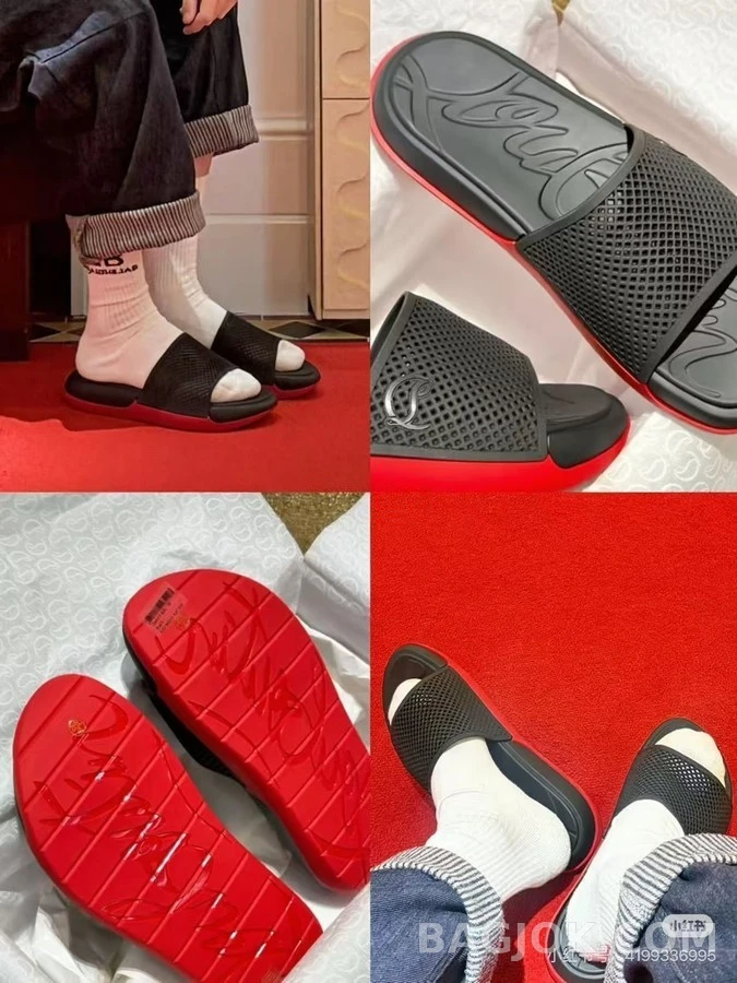  크리스찬루부탱 메쉬 슬라이드 샌들 상세 이미지