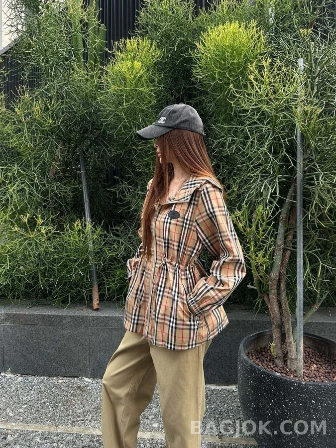 버버리 버버리 체크 후드 드로스트링 자켓 상세 이미지