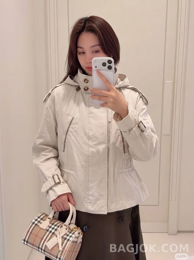 버버리 버버리 체크 후드 드로스트링 자켓 상세 이미지