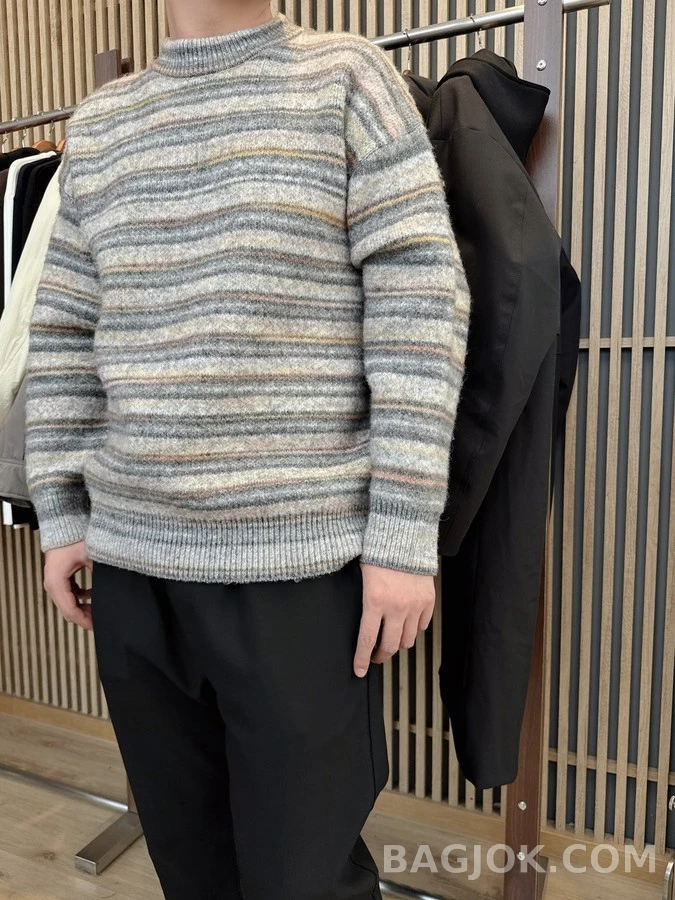 보테가베네타 보테가 베네타 간색 스트라이프 울 니트 상세 이미지