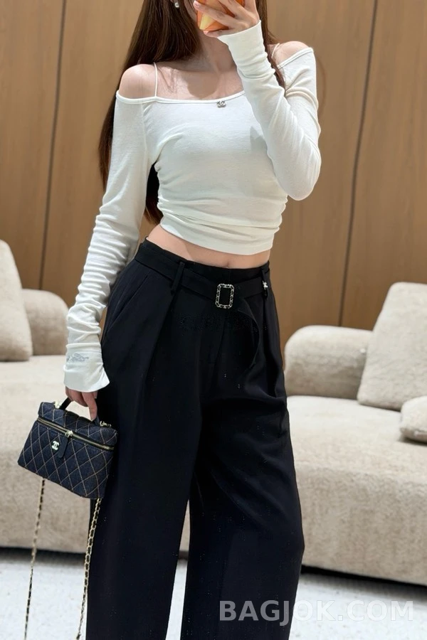 샤넬 샤넬 더블 C 로고 와이드 팬츠 상세 이미지