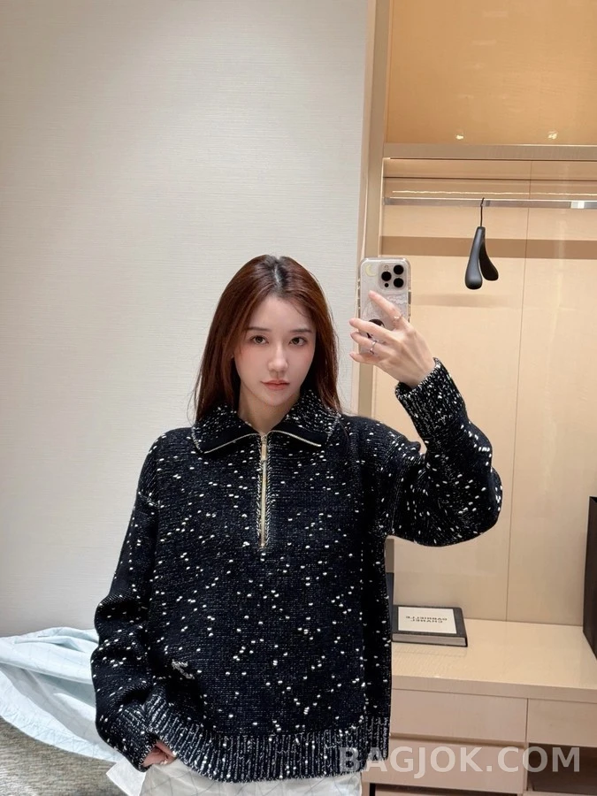 샤넬 샤넬 스페클 하프집업 니트 상세 이미지