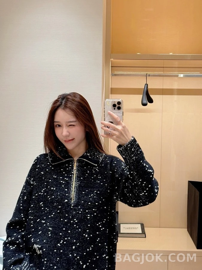 샤넬 샤넬 스페클 하프집업 니트 상세 이미지