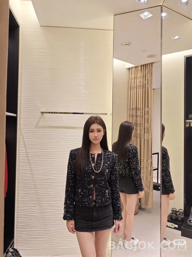 샤넬 샤넬 트위드 라운드넥 자켓 상세 이미지