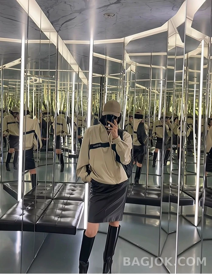 생로랑 세인트로랑 배색 스탠드넥 자켓 상세 이미지