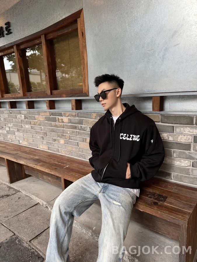 셀린느 셀린느 레터링 집업 후드 상세 이미지