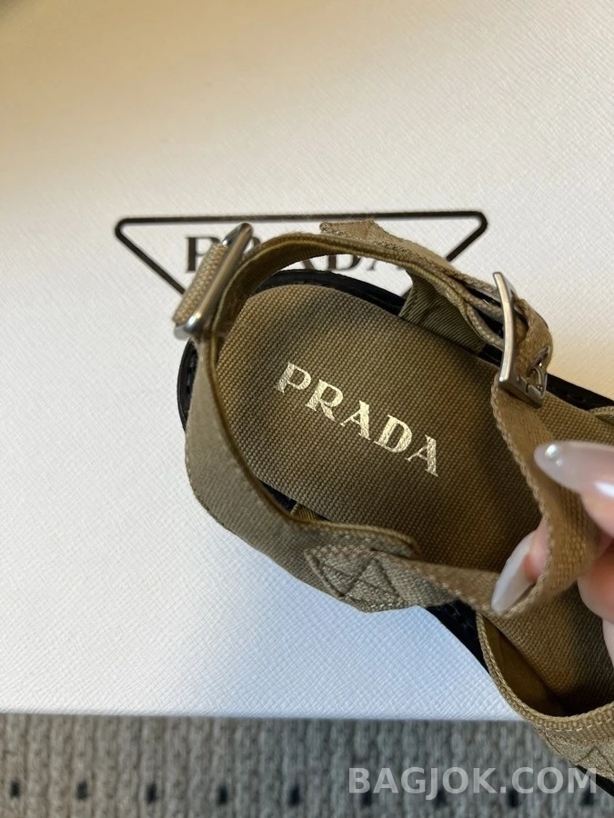 프라다 프라다 캔버스 플랫폼 샌들 상세 이미지