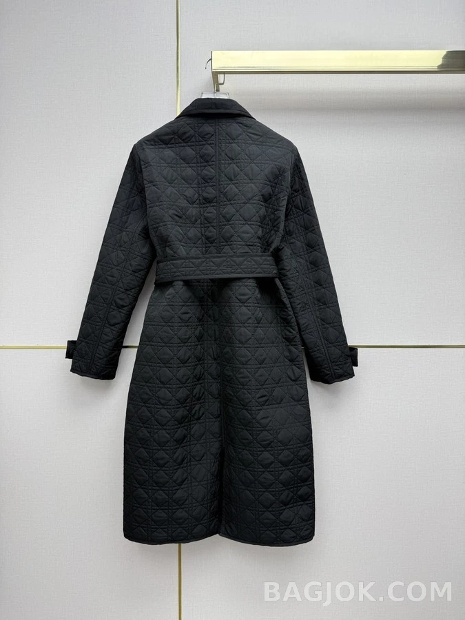 디올 디올 藤格纹 퀼팅 롱 코트 상세 이미지