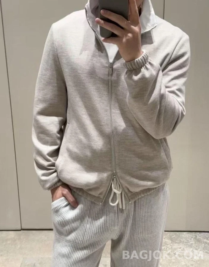  브루넬로 쿠치넬리 로고 자수 리버시블 나일론 자켓 상세 이미지
