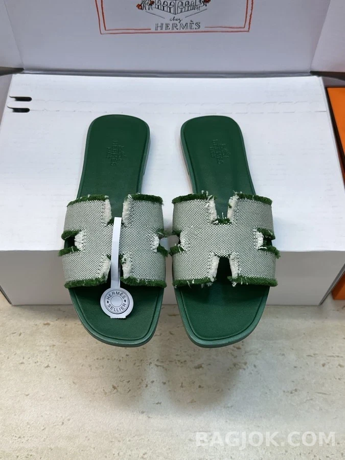 에르메스 에르메스 오란 프레이드 가죽 H 로고 샌들 상세 이미지