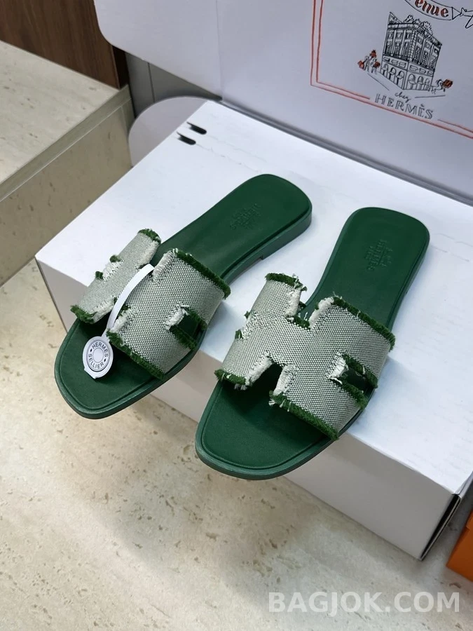 에르메스 에르메스 오란 프레이드 가죽 H 로고 샌들 상세 이미지