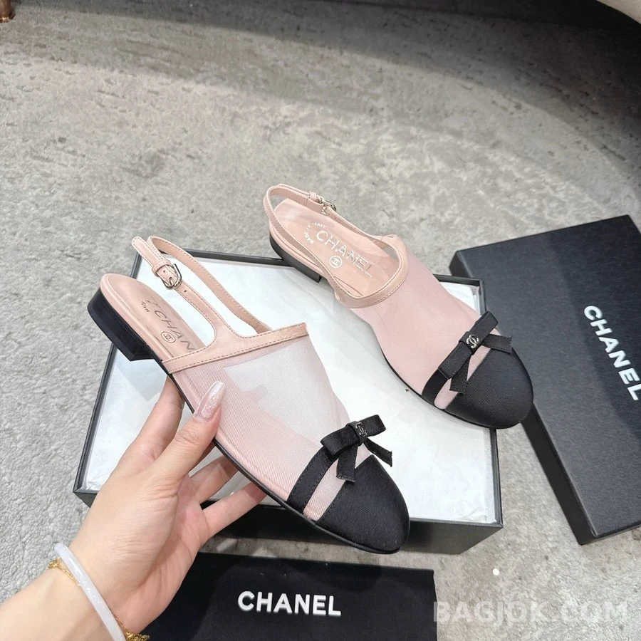 샤넬 샤넬 메쉬 캡토 리본 플랫 샌들 상세 이미지