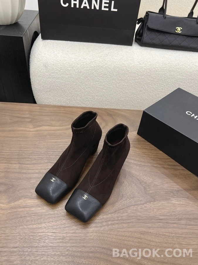 샤넬 샤넬 로고 캡토 앵클 부츠 상세 이미지