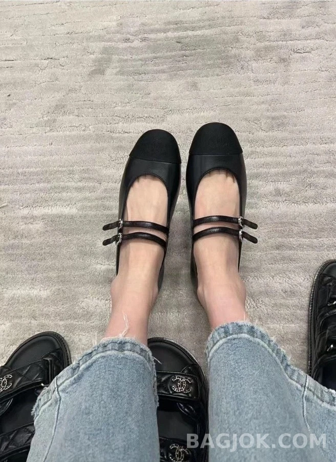 샤넬 샤넬 메리 제인 램스킨 플랫슈즈 상세 이미지
