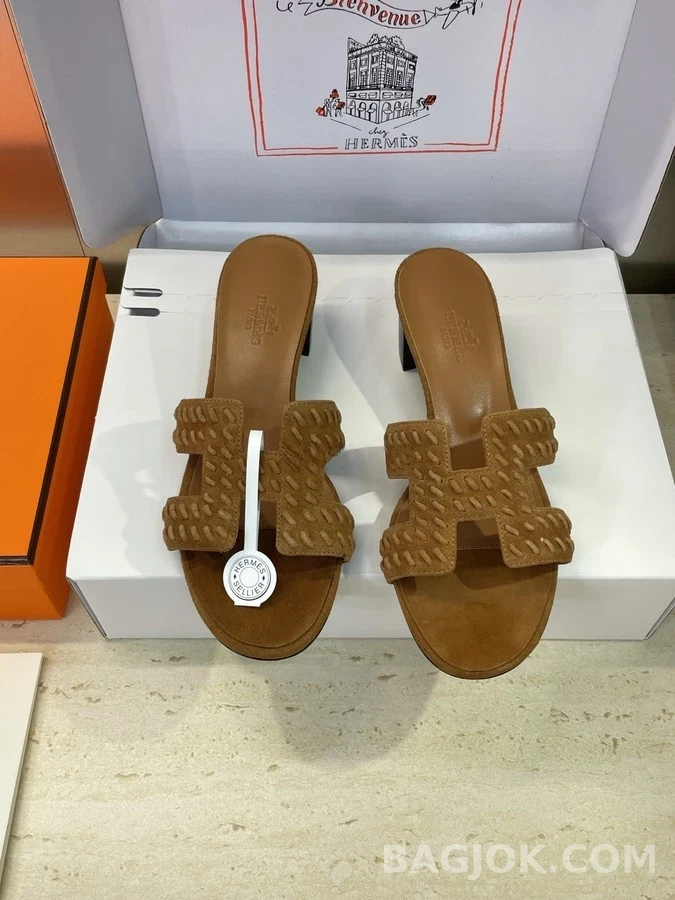 에르메스 에르메스 오란 H 로고 스웨이드 샌들 상세 이미지