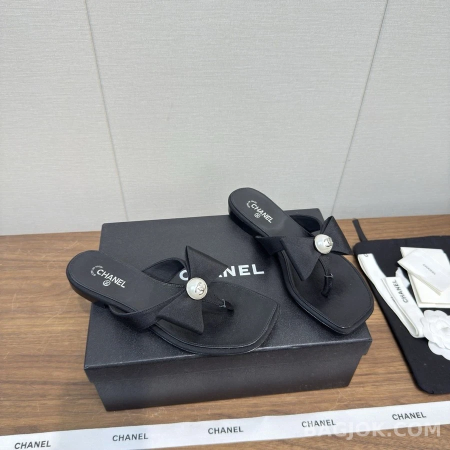 샤넬 샤넬 진주 로고 리본 샌들 상세 이미지