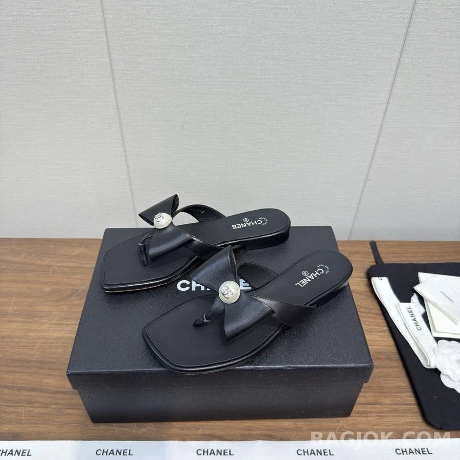 샤넬 샤넬 진주 로고 리본 샌들 상세 이미지