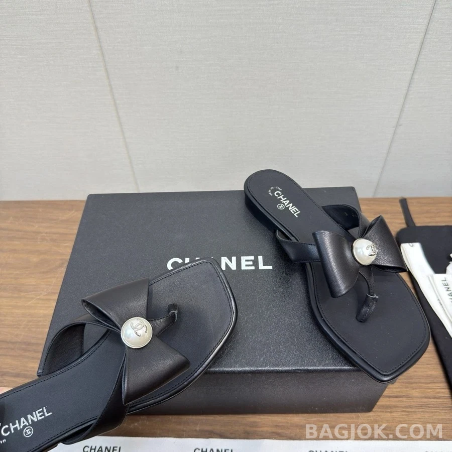 샤넬 샤넬 진주 로고 리본 샌들 상세 이미지