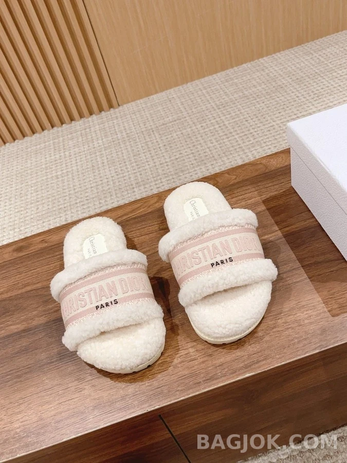 디올 디올 자수 스트라이프 로고 울 슬리퍼 상세 이미지