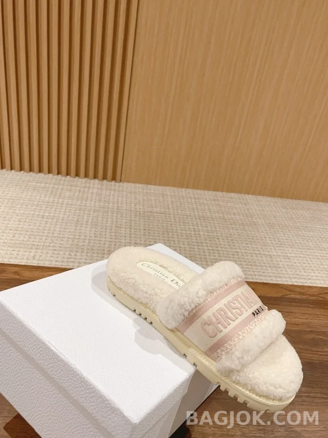 디올 디올 자수 스트라이프 로고 울 슬리퍼 상세 이미지
