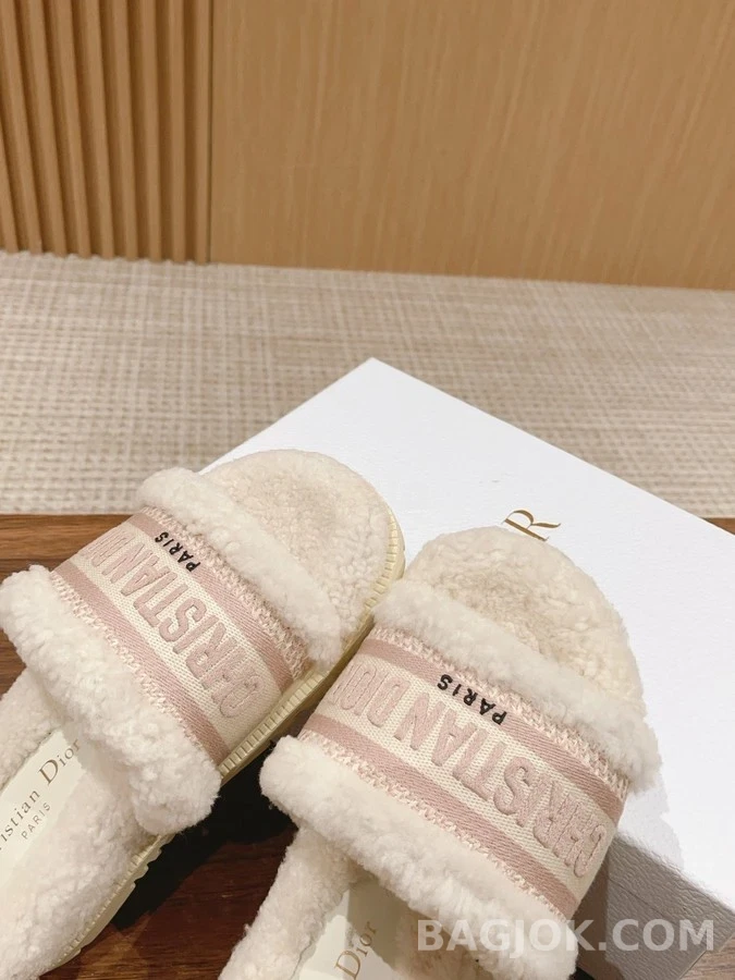 디올 디올 자수 스트라이프 로고 울 슬리퍼 상세 이미지