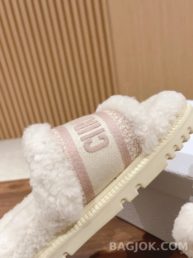 디올 디올 자수 스트라이프 로고 울 슬리퍼 상세 이미지