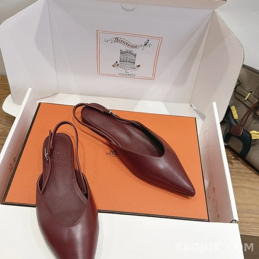 에르메스 에르메스 포인티드토 슬링백 플랫 상세 이미지